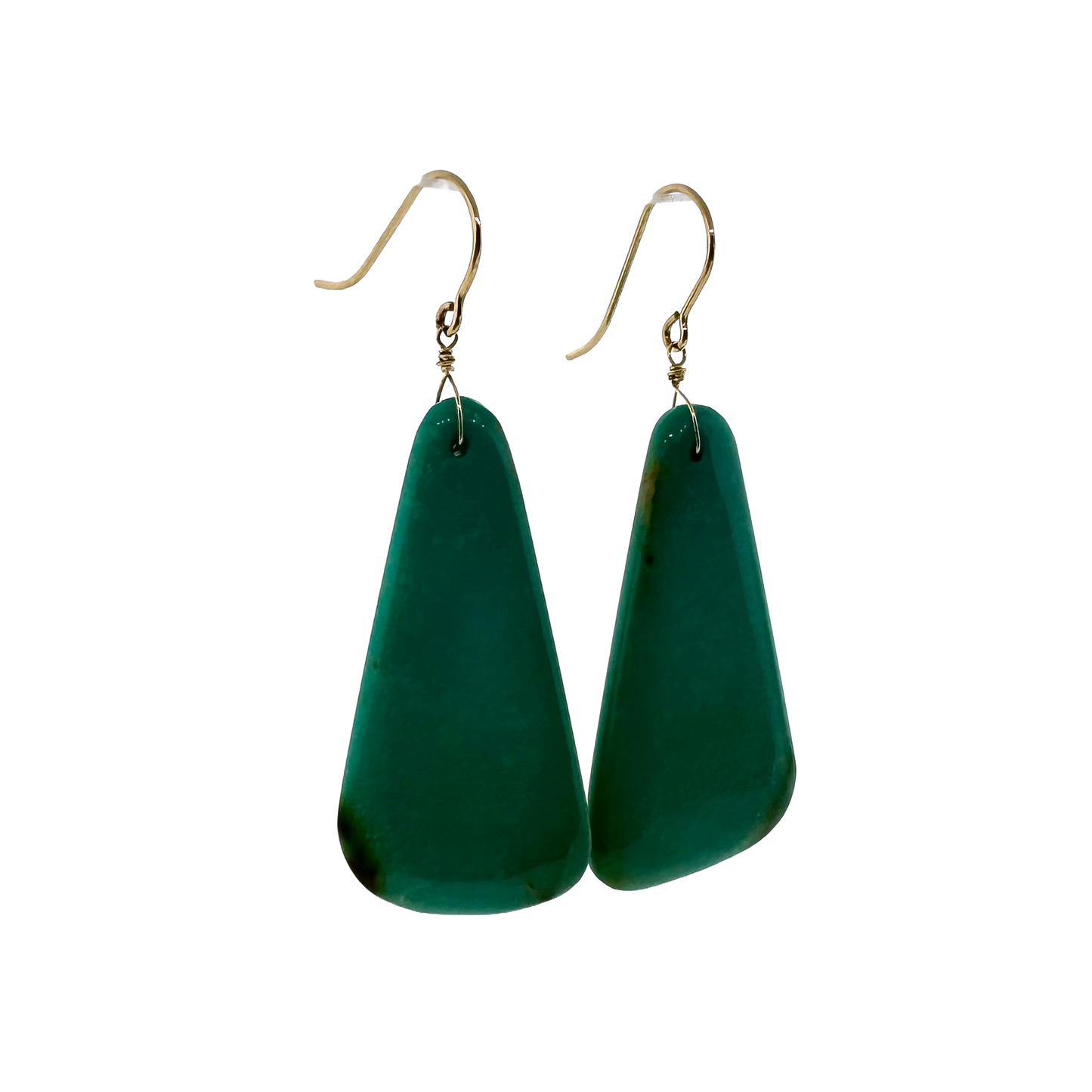 14k + Turquoise Slab Earrings