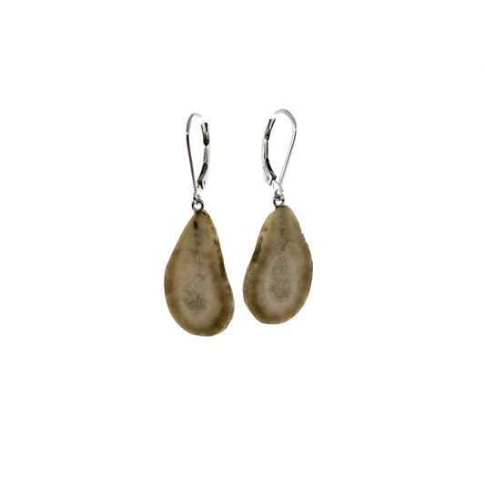 Sterling + Drop-shaped Antler Earrings