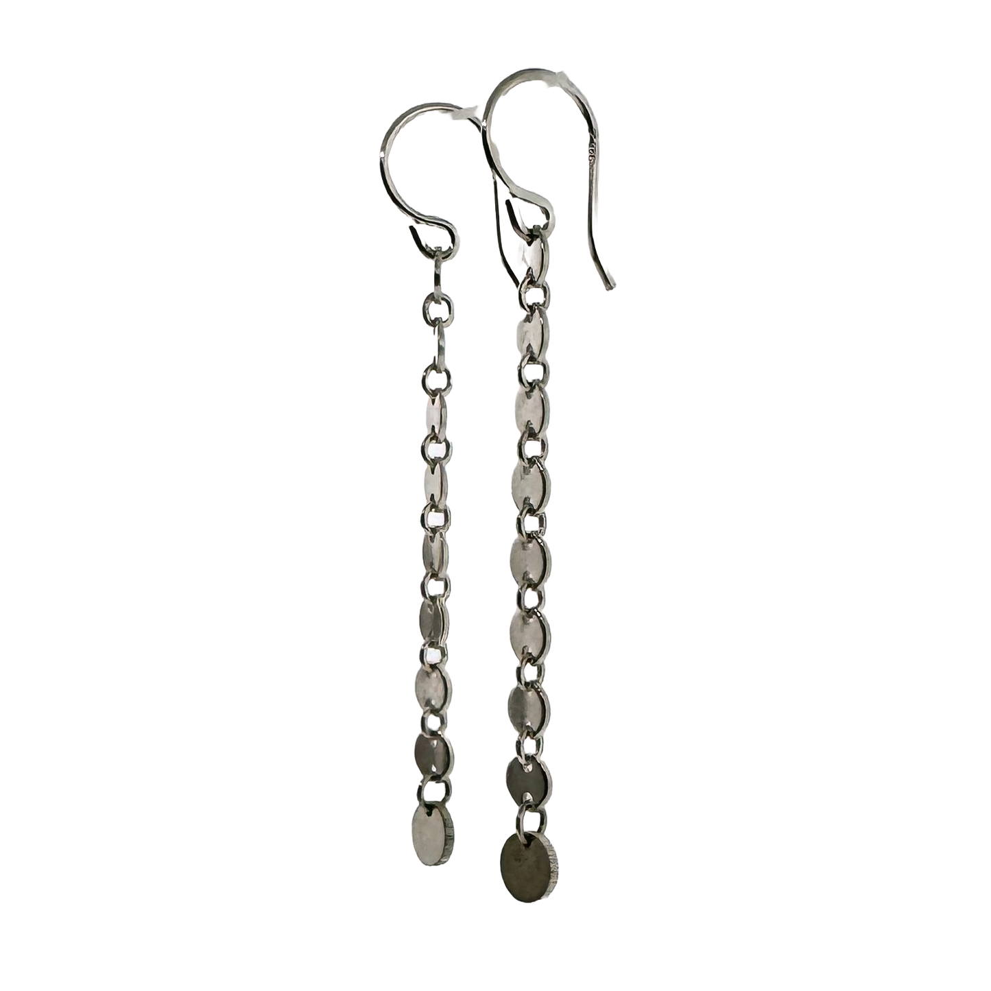 Sterling + Disc Chain Earrings