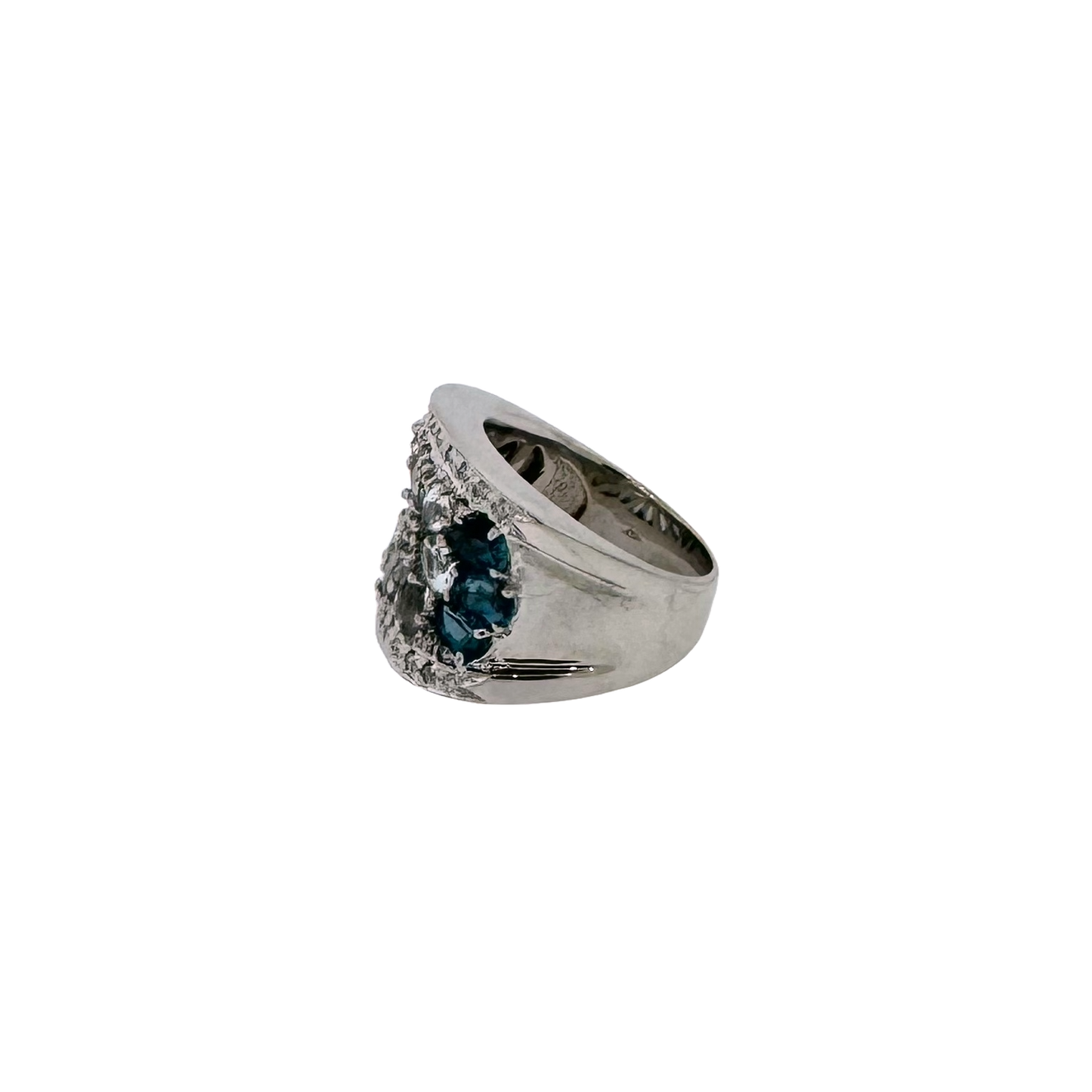 Estate Le Vian 14k + Blue Topaz and Diamond Ring