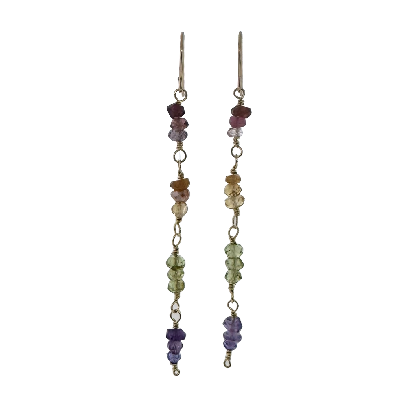 14k + Gemstone Ombre Bead Earrings