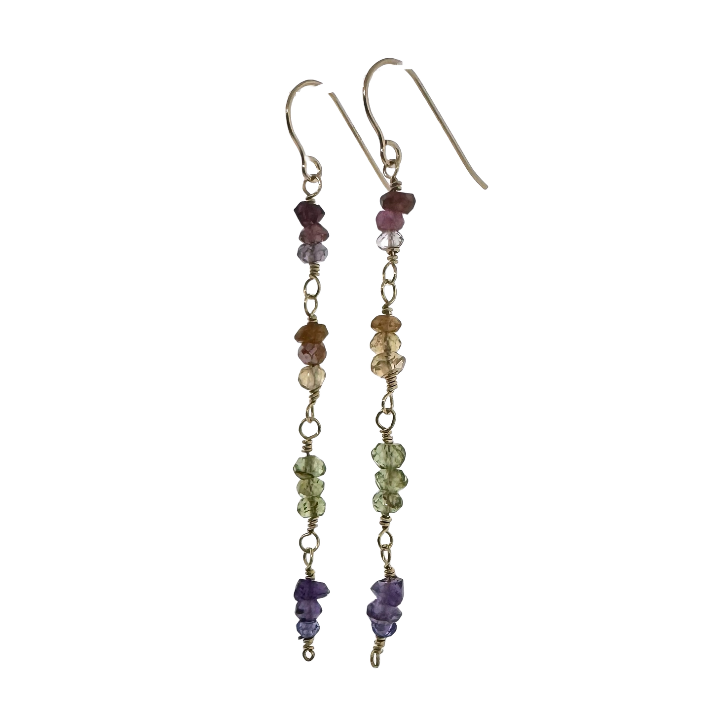14k + Gemstone Ombre Bead Earrings