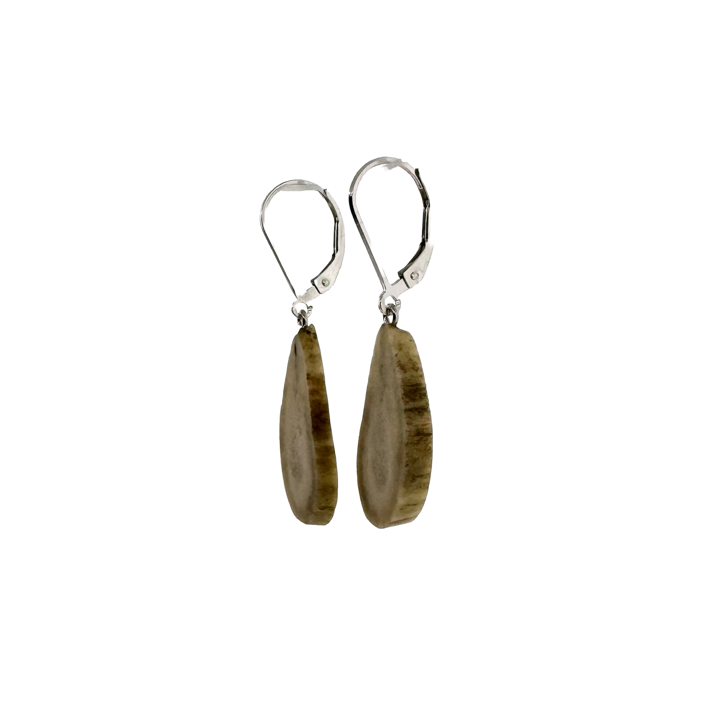 Sterling + Drop-shaped Antler Earrings