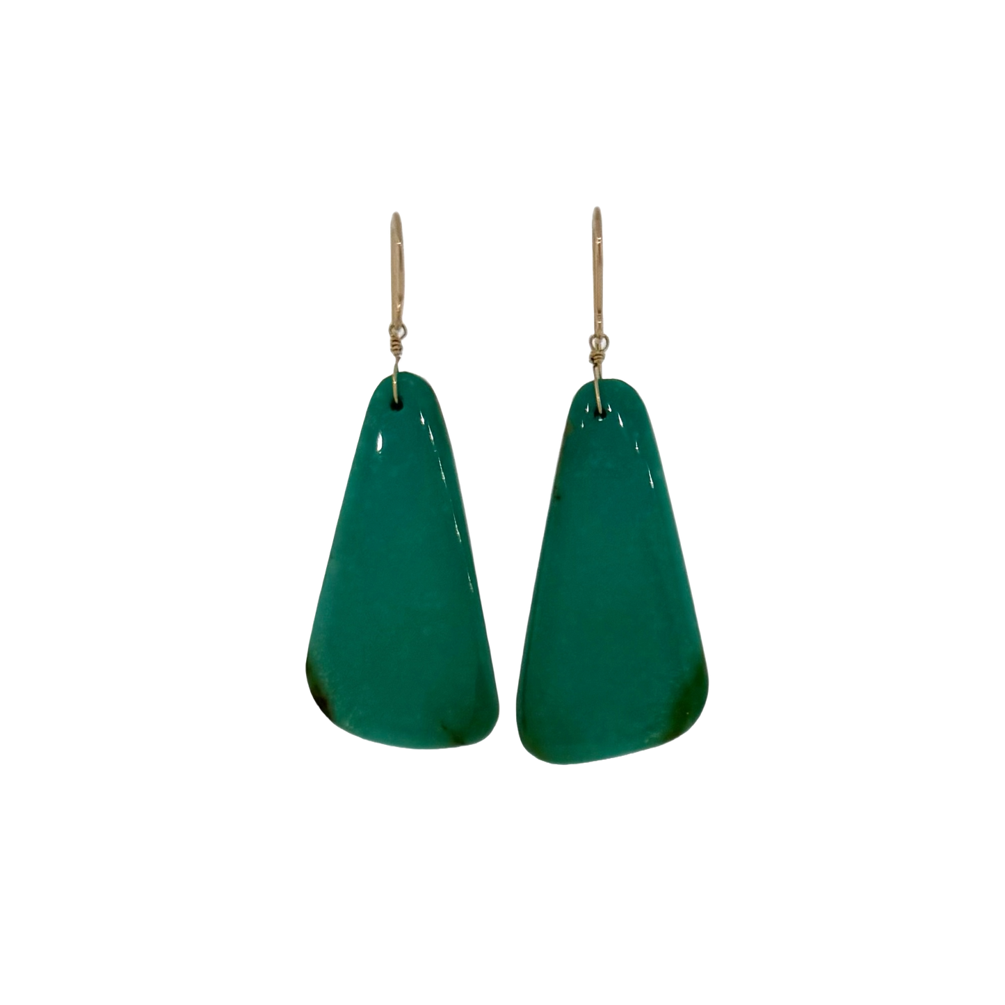 14k + Turquoise Slab Earrings