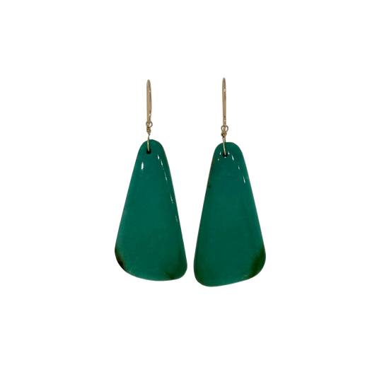 14k + Turquoise Slab Earrings