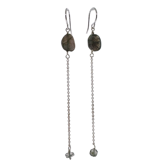 Sterling + Labradorite Drop Earrings